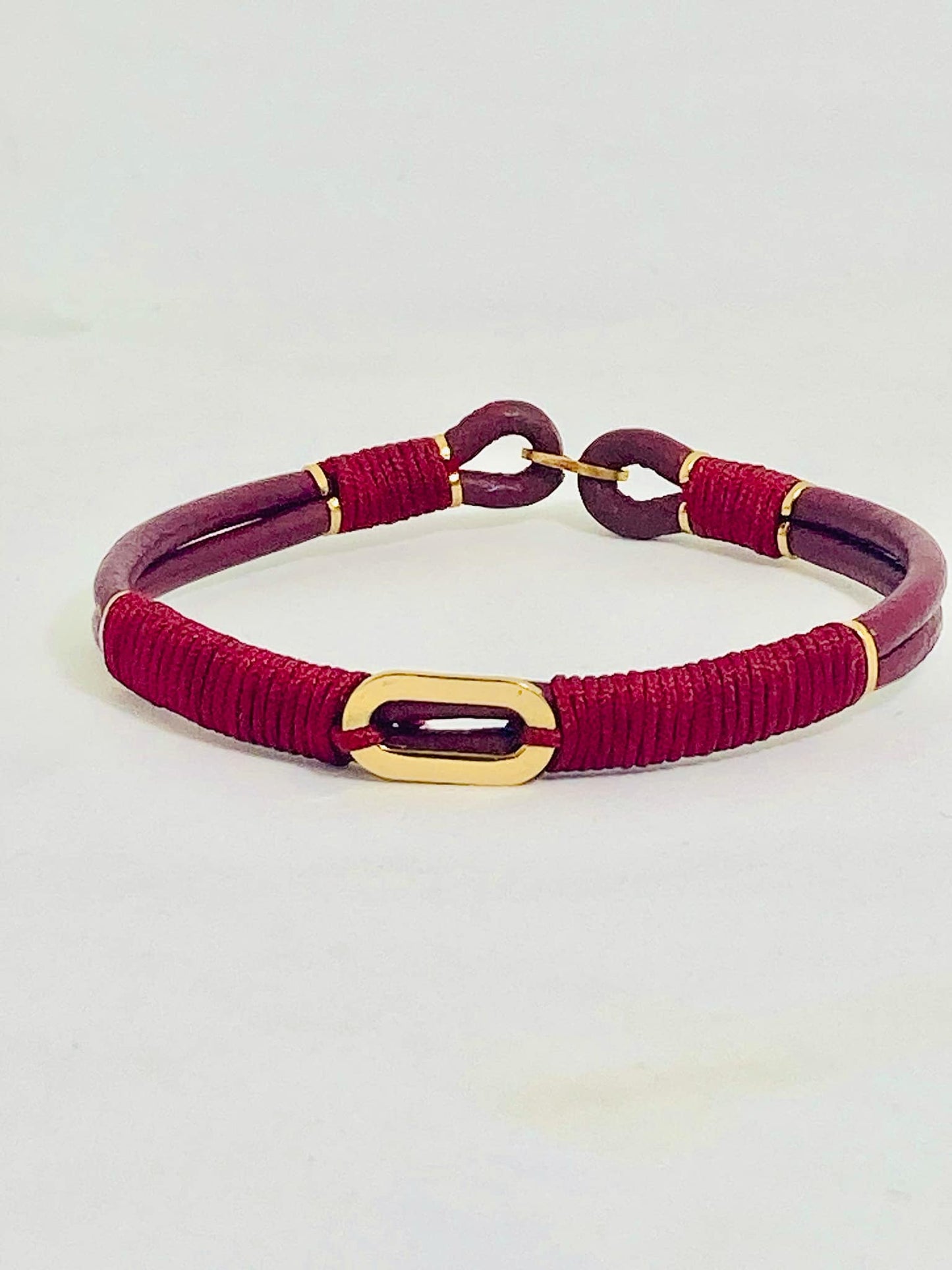 bracelet cuir rouge B21
