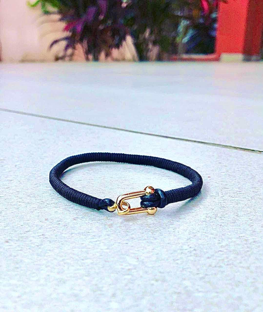 bracelet cuir natté B23